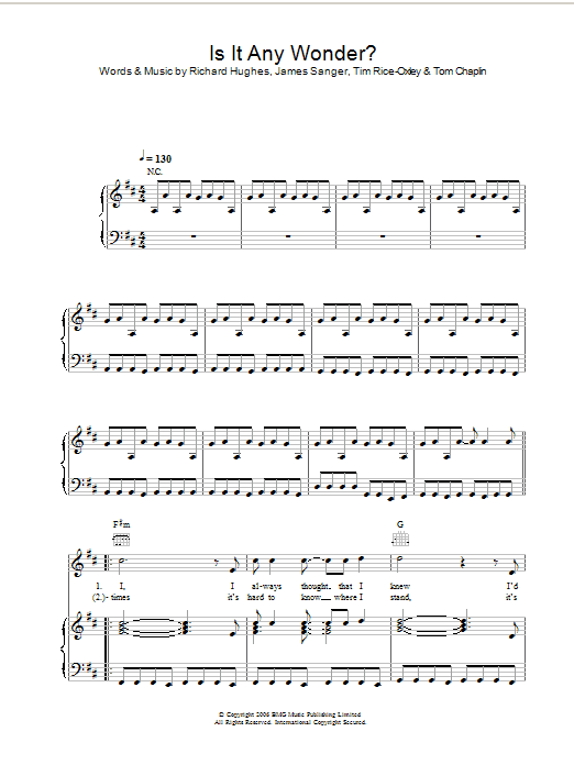 Produktgalerie: Seite 1 von 1 Is It Any Wonder?, Keane, Gesang, Gitarre, Klavier