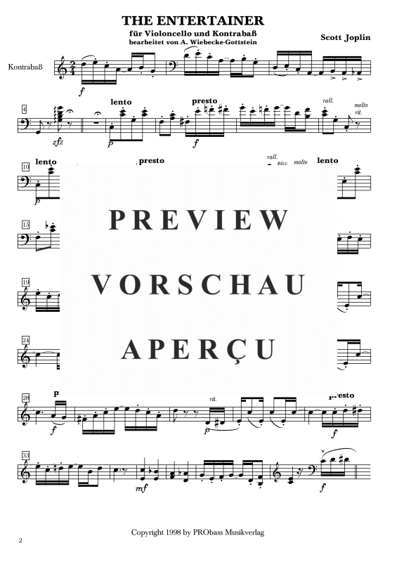 Produktgalerie: Seite 3 von 10 The Entertainer, , Cello und Kontrabass