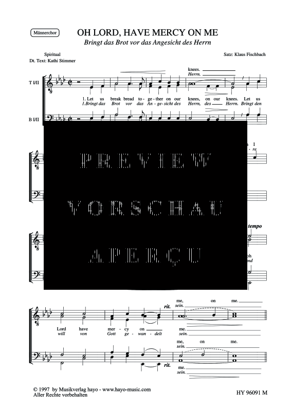 gallery: Oh Lord, have a Mercy on me, , (Männerchor)