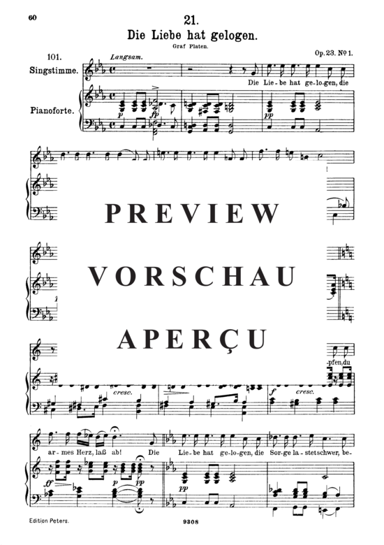 Product gallery: Page 2 of 3 Die Liebe hat gelogen D.751, , High Voice and Piano