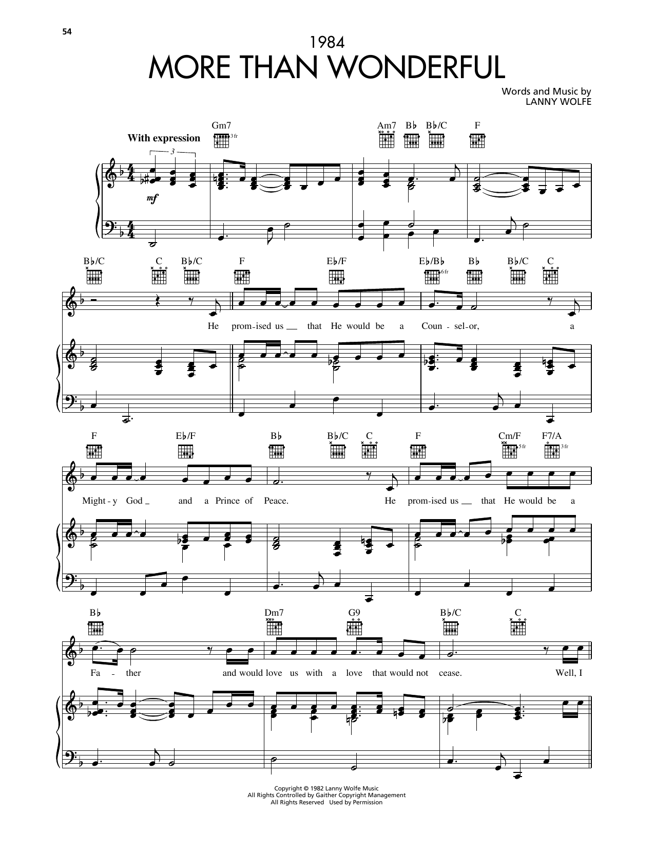 Produktbild zu:  More Than Wonderful - Lanny Wolfe