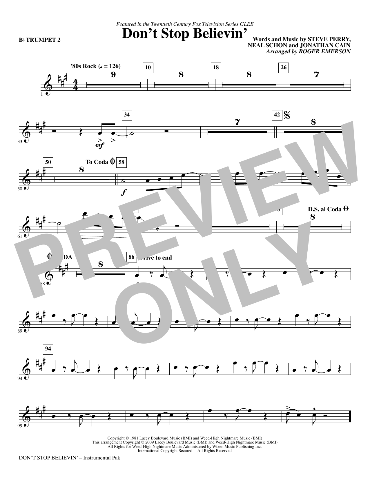 Product picture to: Don't Stop Believin' - Trumpet 2