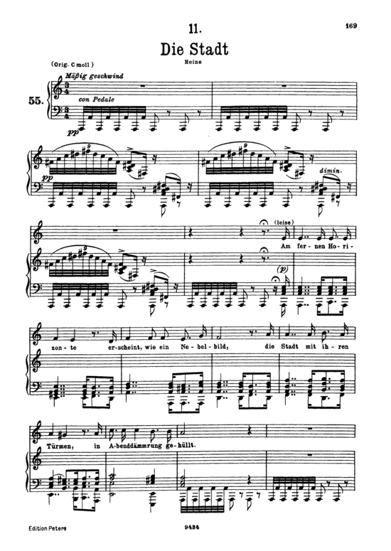 Product picture to: Die Stadt, D.957-11 (Schwanengesang)Franz Schubert