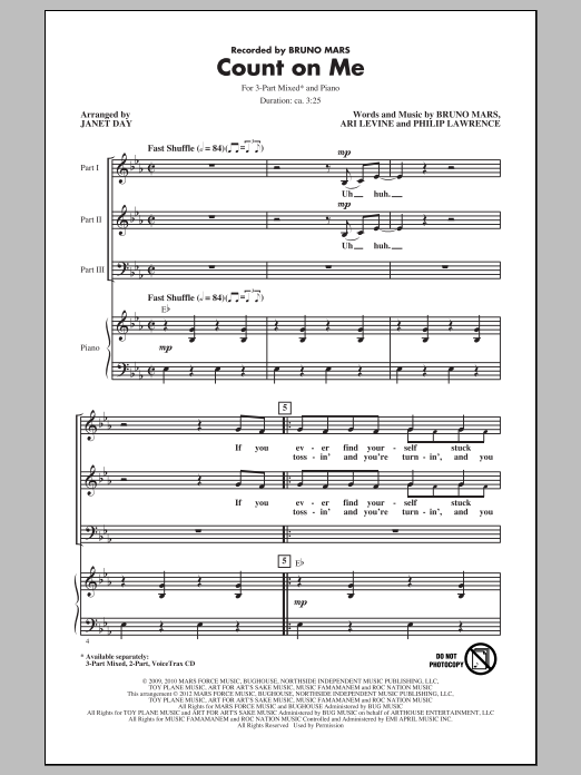 Product picture to: Count On Me (arr. Janet Day)