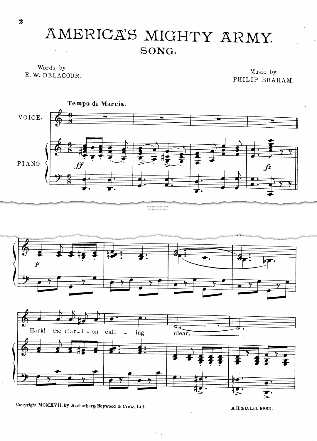 Produktgalerie: Seite 1 von 1 America's Mighty Army, Philip Braham, Gesang, Klavier
