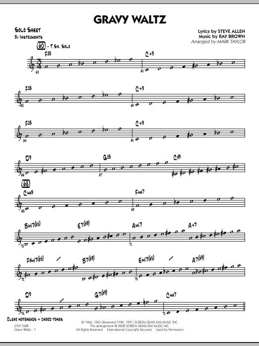 Produktgalerie: Seite 1 von 1 Gravy Waltz - Bb Solo Sheet, 