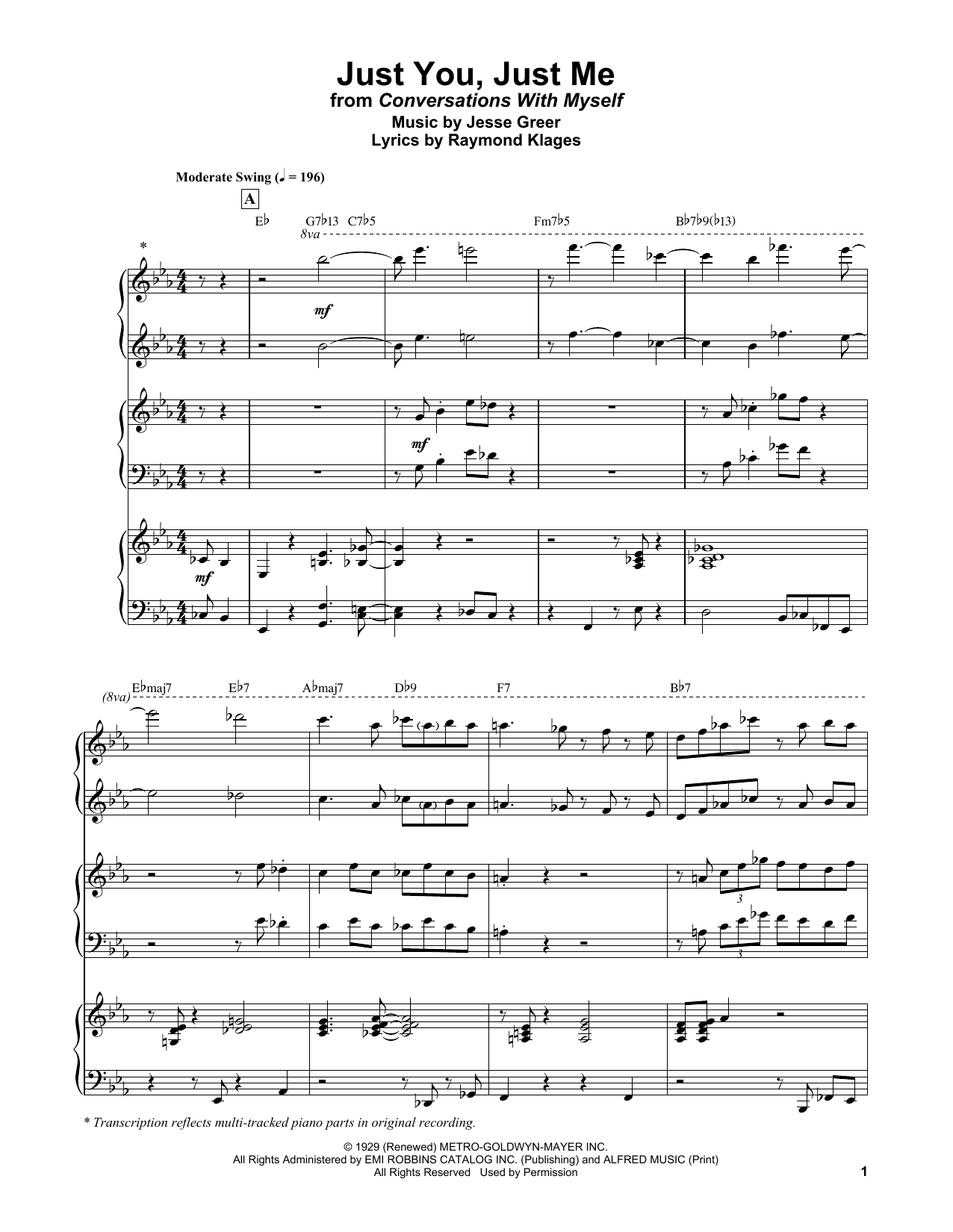 Product gallery: Page 1 of 1 Just You, Just Me, Bill Evans