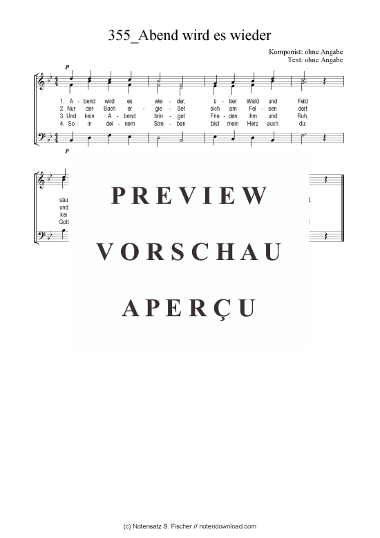 Product picture to: Abend wird es wieder unbekannter Verfasser