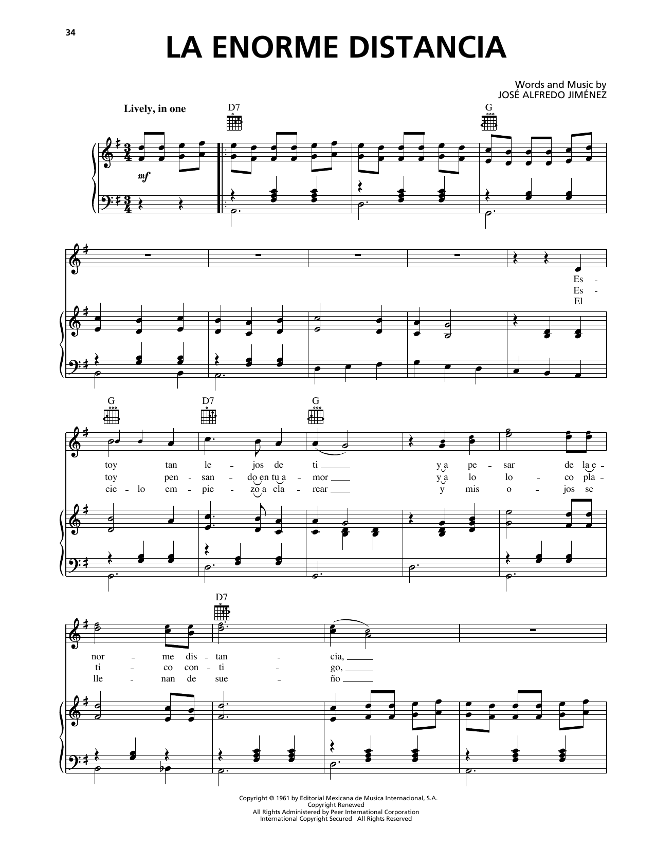 Produktgalerie: Seite 1 von 1 La Enorme Distancia, Jose Alfredo Jimenez, Gesang, Gitarre, Klavier