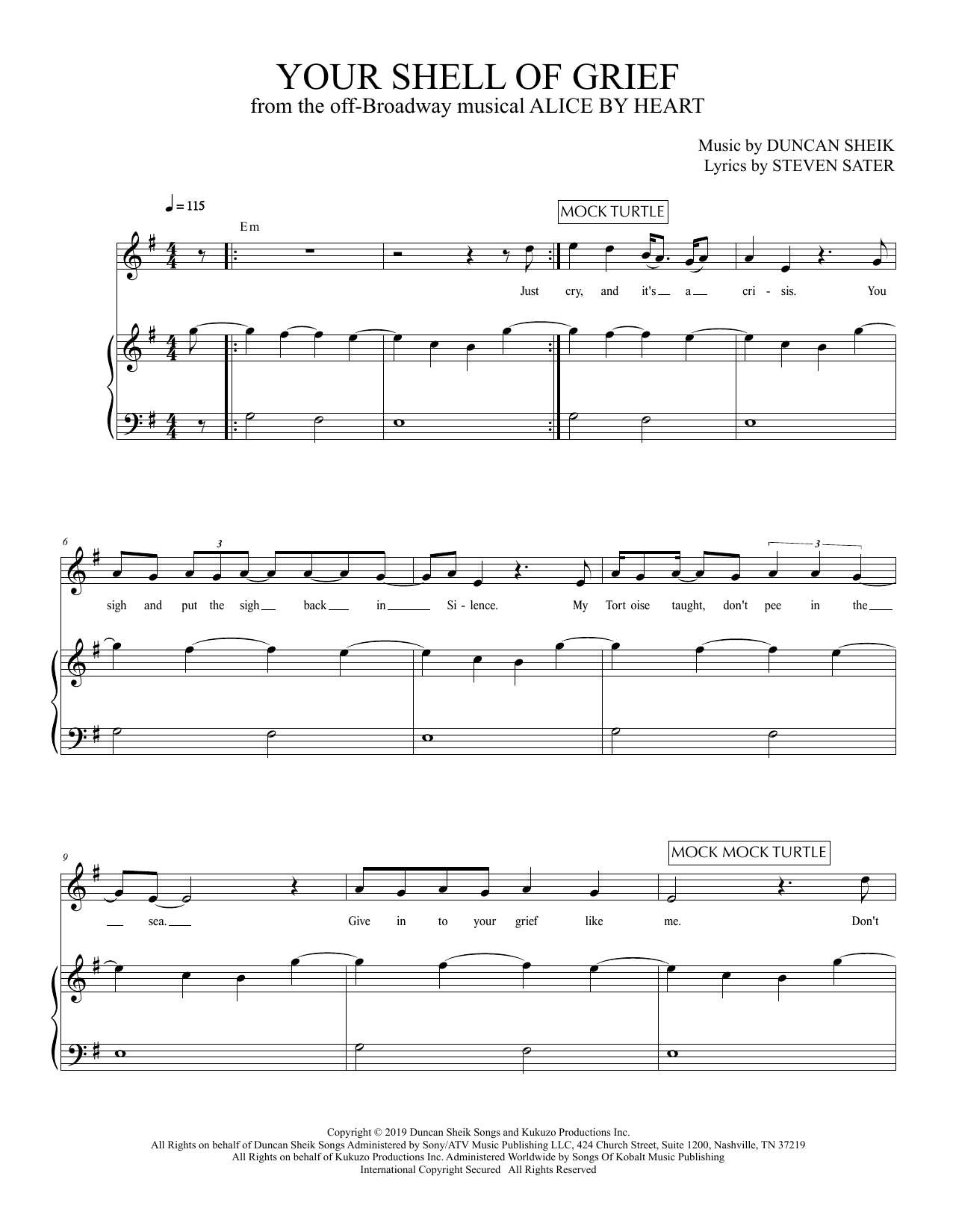 Produktbild zu: Your Shell Of Grief (from Alice By Heart)