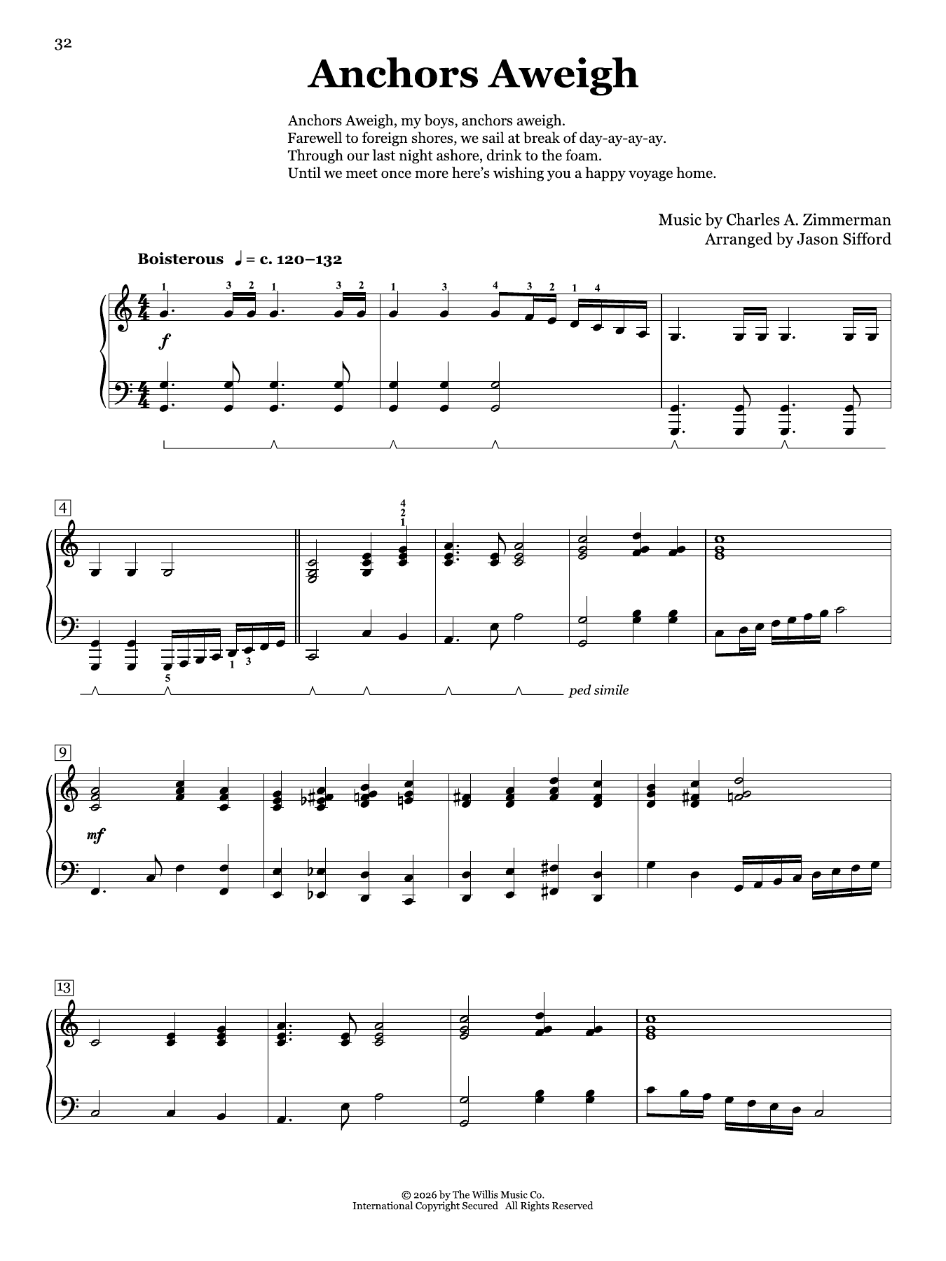 Produktbild zu: Anchors Aweigh (arr. Jason Sifford)