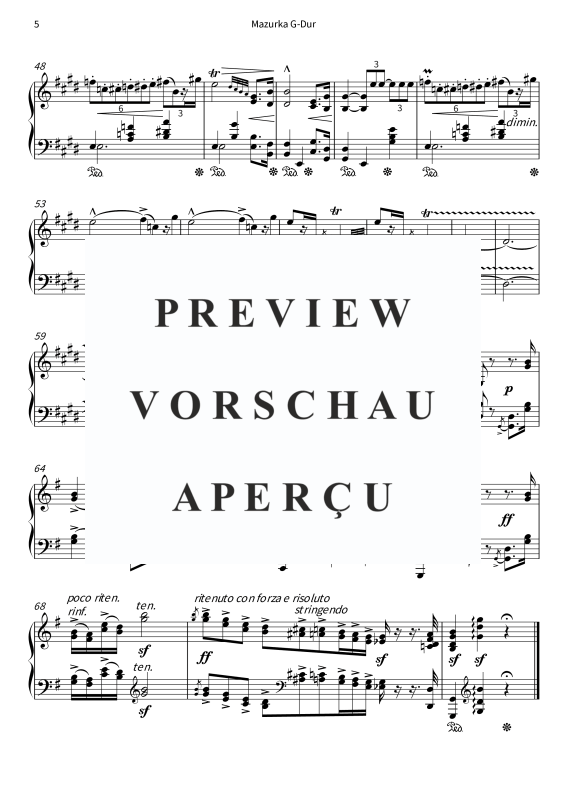 Product gallery: Page 7 of 7 Mazurka G-Dur - aus Soirées musicales op. 6 Nr. 5, , Solo Piano