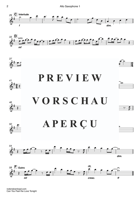 Produktgalerie: Seite 11 von 11 Can You Feel The Love Tonight, John, Elton, Saxophon Quintett/Ensemble/Band - Klavier, E-Bass und Drum Set opt.
