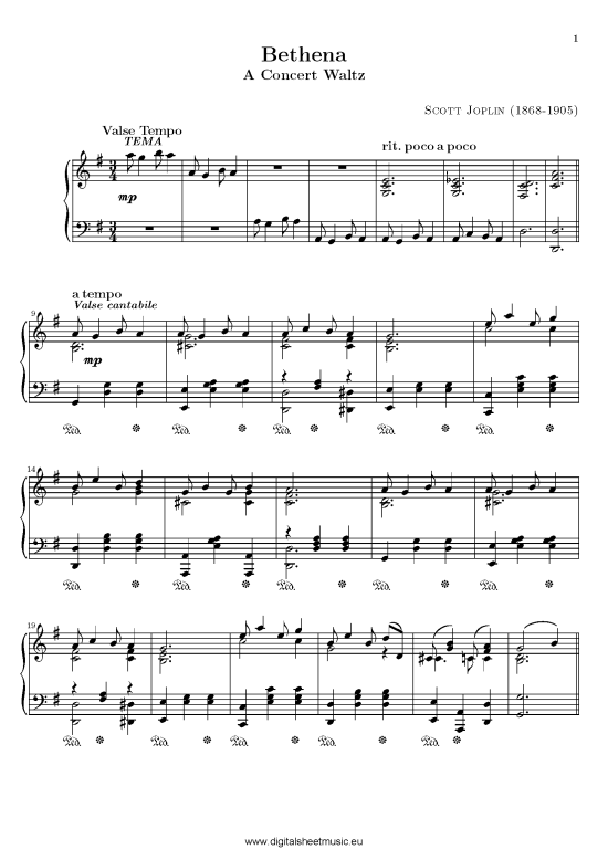 Product picture to: Bethena Scott Joplin (1868-1917)