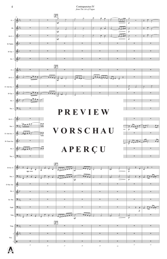 Produktgalerie: Seite 7 von 20 Contrapunctus 4 aus Kunst der Fuge , , (Concert Band)