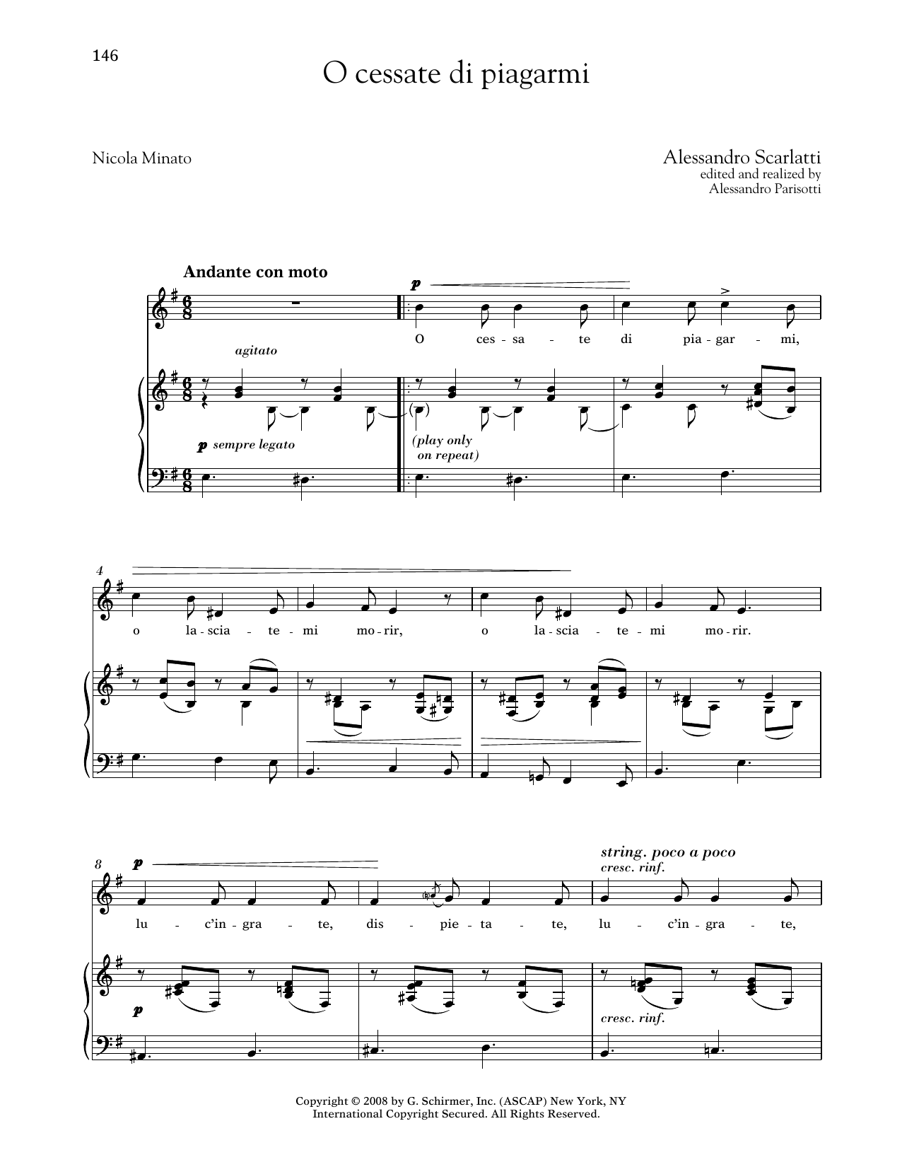Produktbild zu: O Cessate Di Piagarmi (Medium Low Voice)