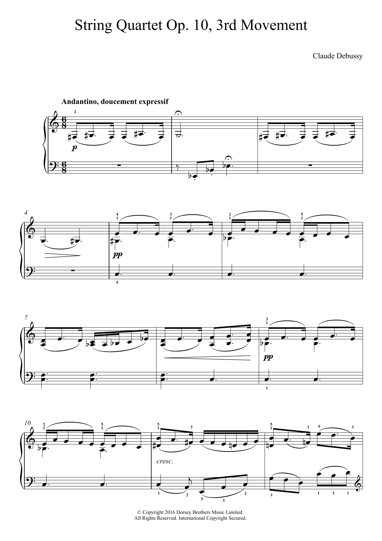 Produktbild zu: String Quartet Op.10, 3rd Movement