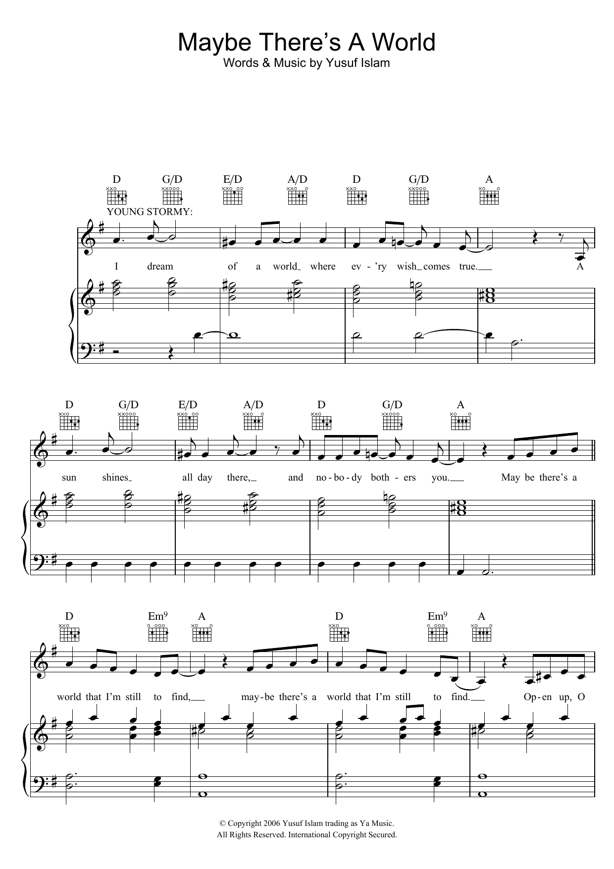 Produktbild zu: Maybe There's A World (from the musical 'Moonshadow')