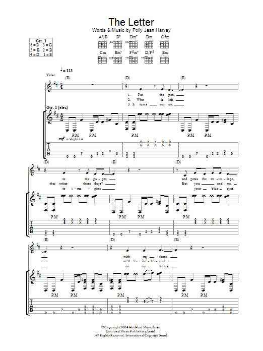 Produktgalerie: Seite 1 von 1 The Letter, P J Harvey, Gitarre