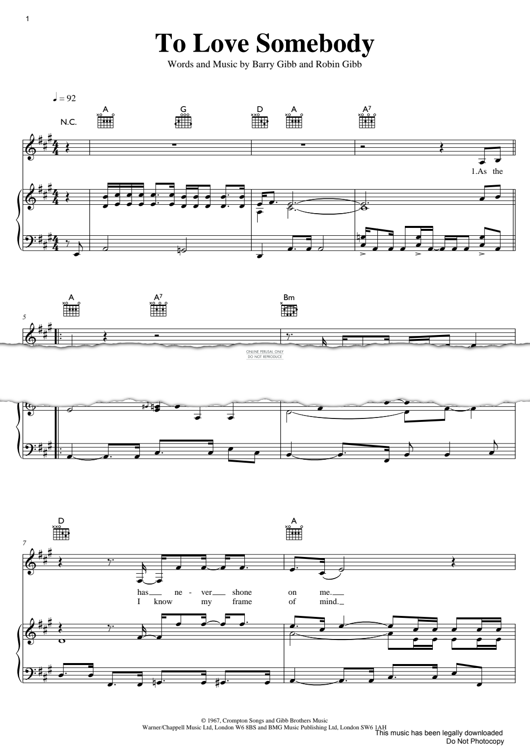 Produktgalerie: Seite 1 von 1 To Love Somebody, Nina Simone, Gesang, Gitarre, Klavier