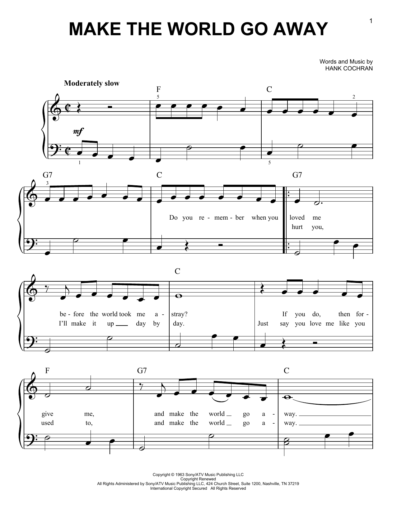 Produktgalerie: Seite 1 von 1 Make The World Go Away, Eddy Arnold, Klavier