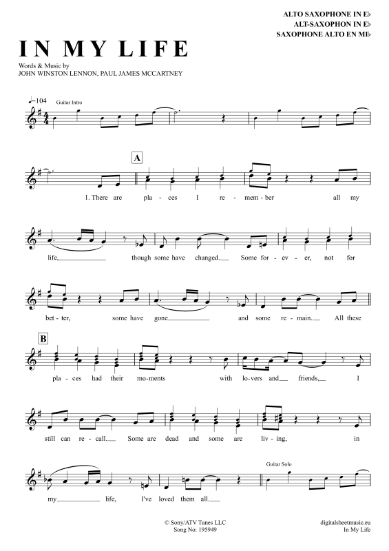 Product picture to: In My LifeThe Beatles