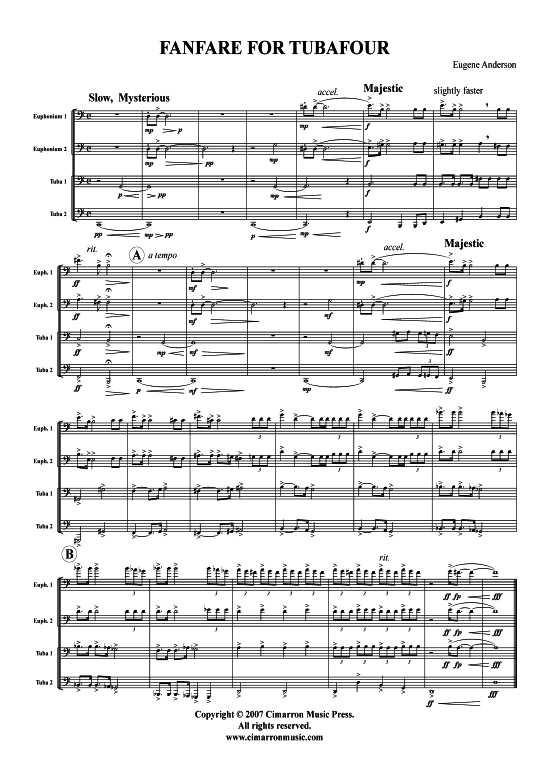 Product picture to: Fanfare for Tubafour Eugene Anderson