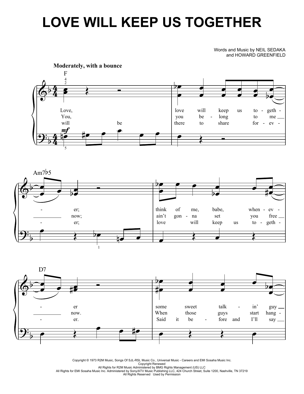 Produktgalerie: Seite 1 von 1 Love Will Keep Us Together, Captain & Tennille, Klavier
