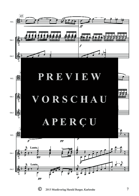 gallery: Prelude Opus 2 Nr.1, , Trio für 2 Gitarren und Violoncello