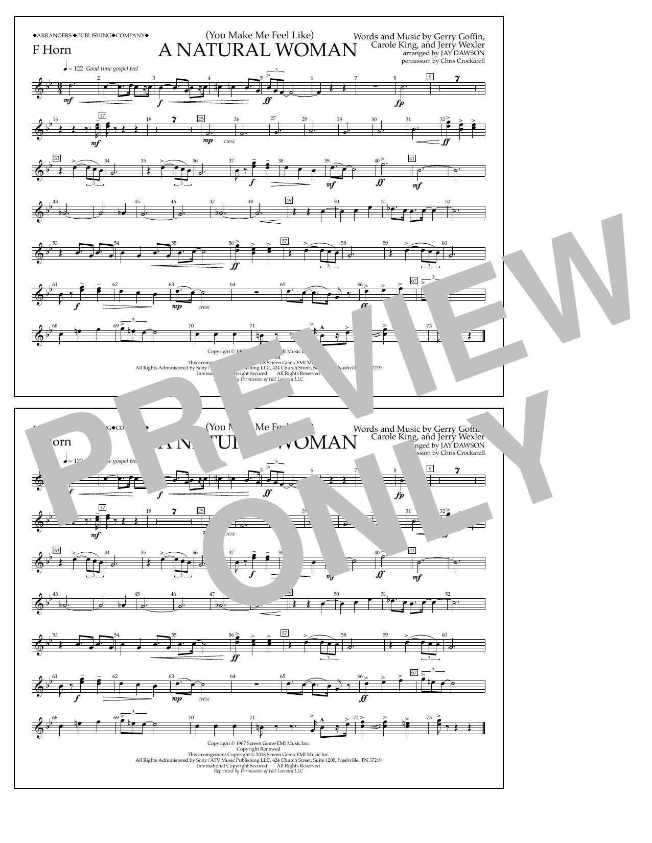 Product picture to: (You Make Me Feel Like) A Natural Woman (arr. Jay Dawson) - F Horn