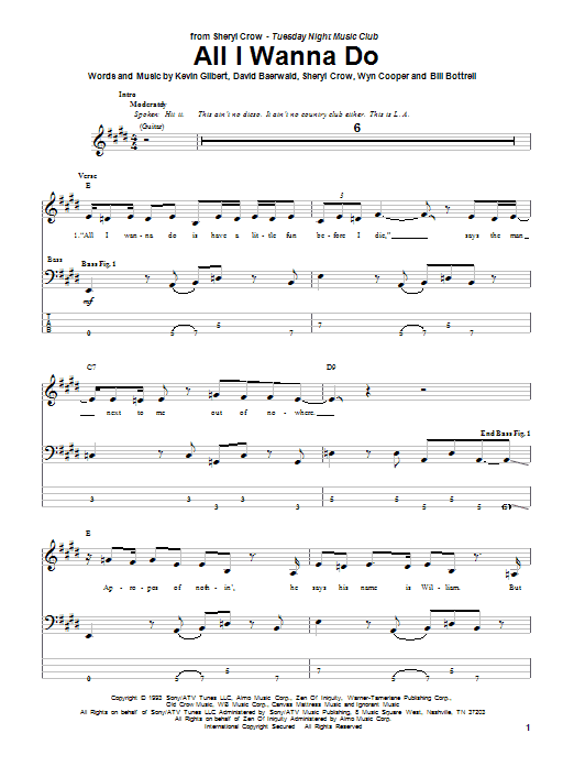 Produktgalerie: Seite 1 von 1 All I Wanna Do, Sheryl Crow, E-Bass