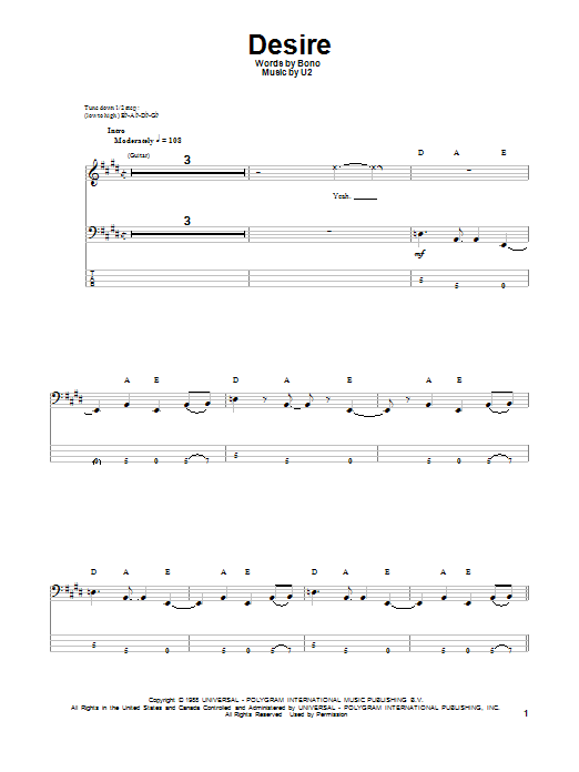 Produktgalerie: Seite 1 von 1 Desire, U2, E-Bass