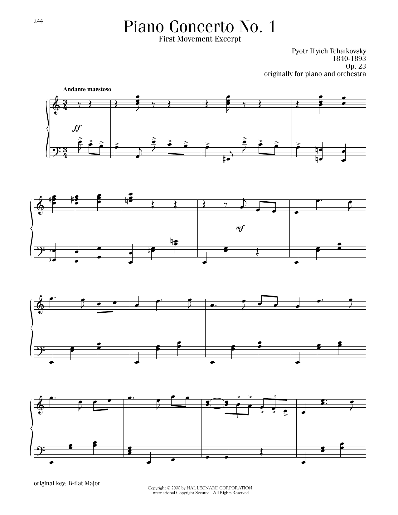 Produktbild zu: Piano Concerto No. 1 In B-Flat Minor, Op. 23, First Movement Excerpt
