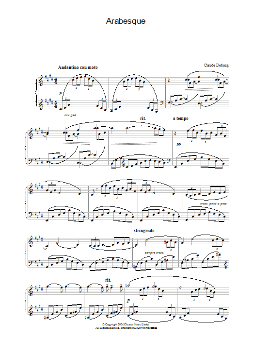 Product gallery: Page 1 of 1 Arabesque, Claude Debussy