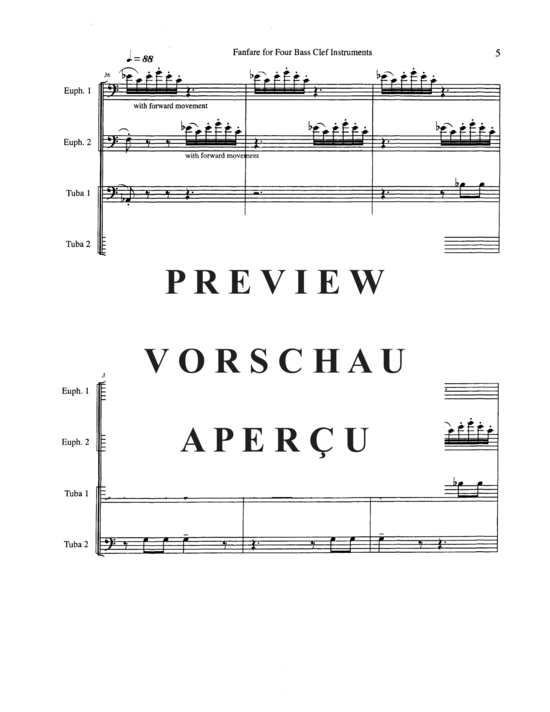 Product gallery: Page 7 of 13 Fanfare for Four Bass Clef Instruments , , (Tuba Quartett EETT)