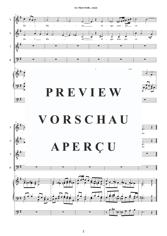 Produktgalerie: Seite 3 von 10 Ave Maris Stella, Amen - Motette, , Gemischter Chor und Orgel