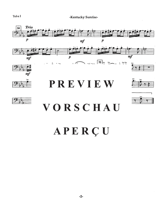 Product gallery: Page 20 of 21 Kentucky Sunrise March , , (Tuba Quartet)