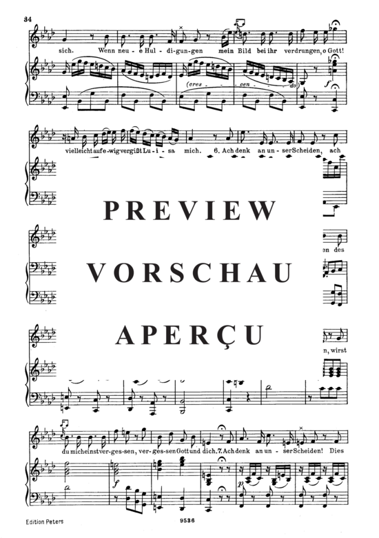 Product gallery: Page 4 of 5 Trennungslied K.519, , High Voice and Piano