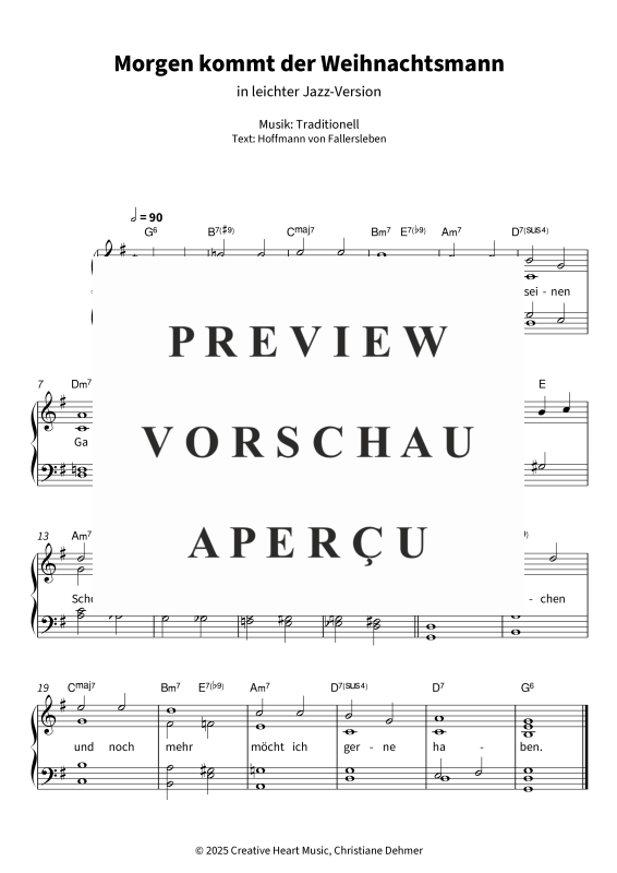 Produktgalerie: Seite 5 von 5 Morgen kommt der Weihnachtsmann - in leichter Jazz-Version, , Klavier Solo