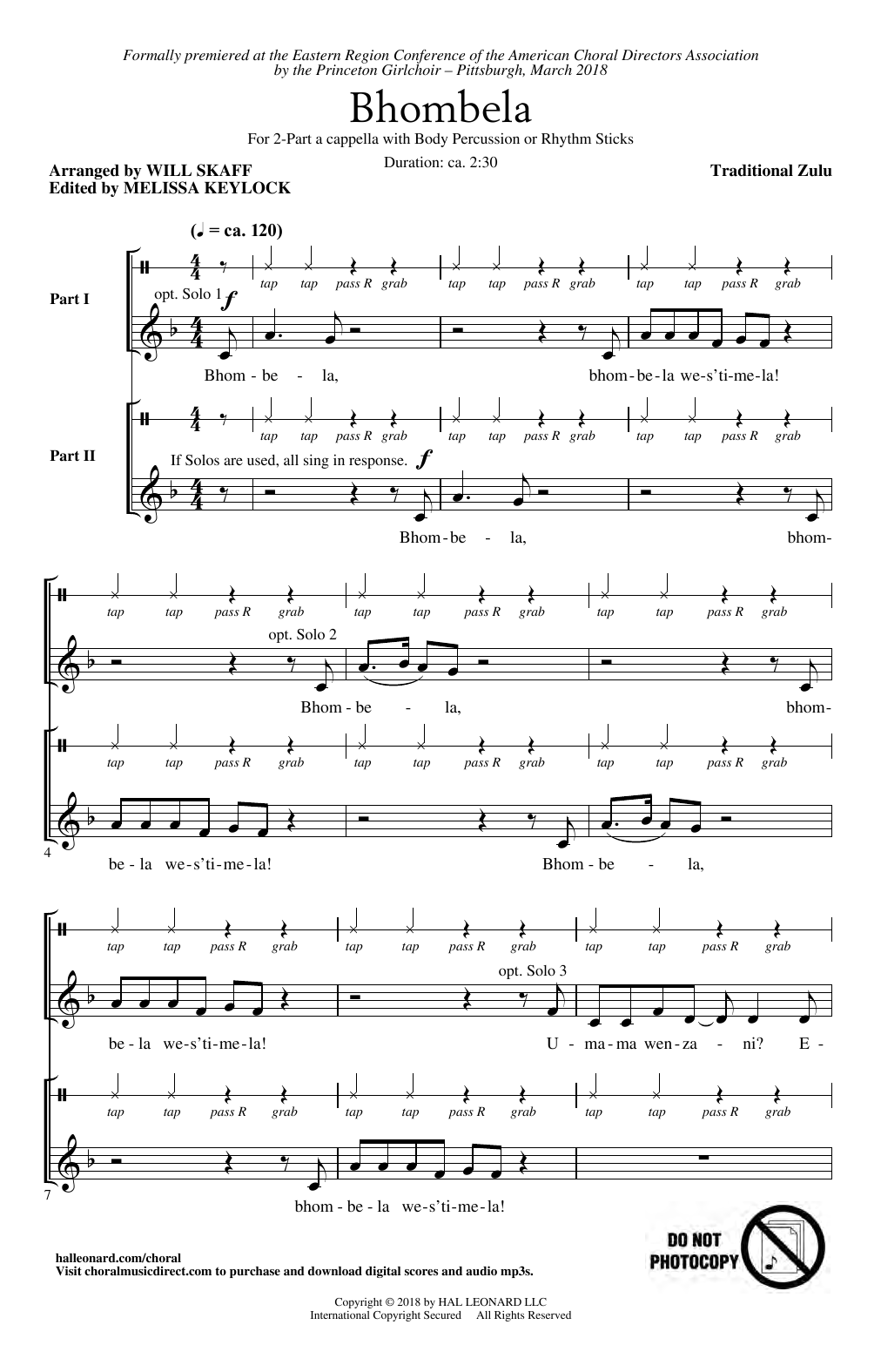 Product picture to: Bhombela (arr. Will Skaff)