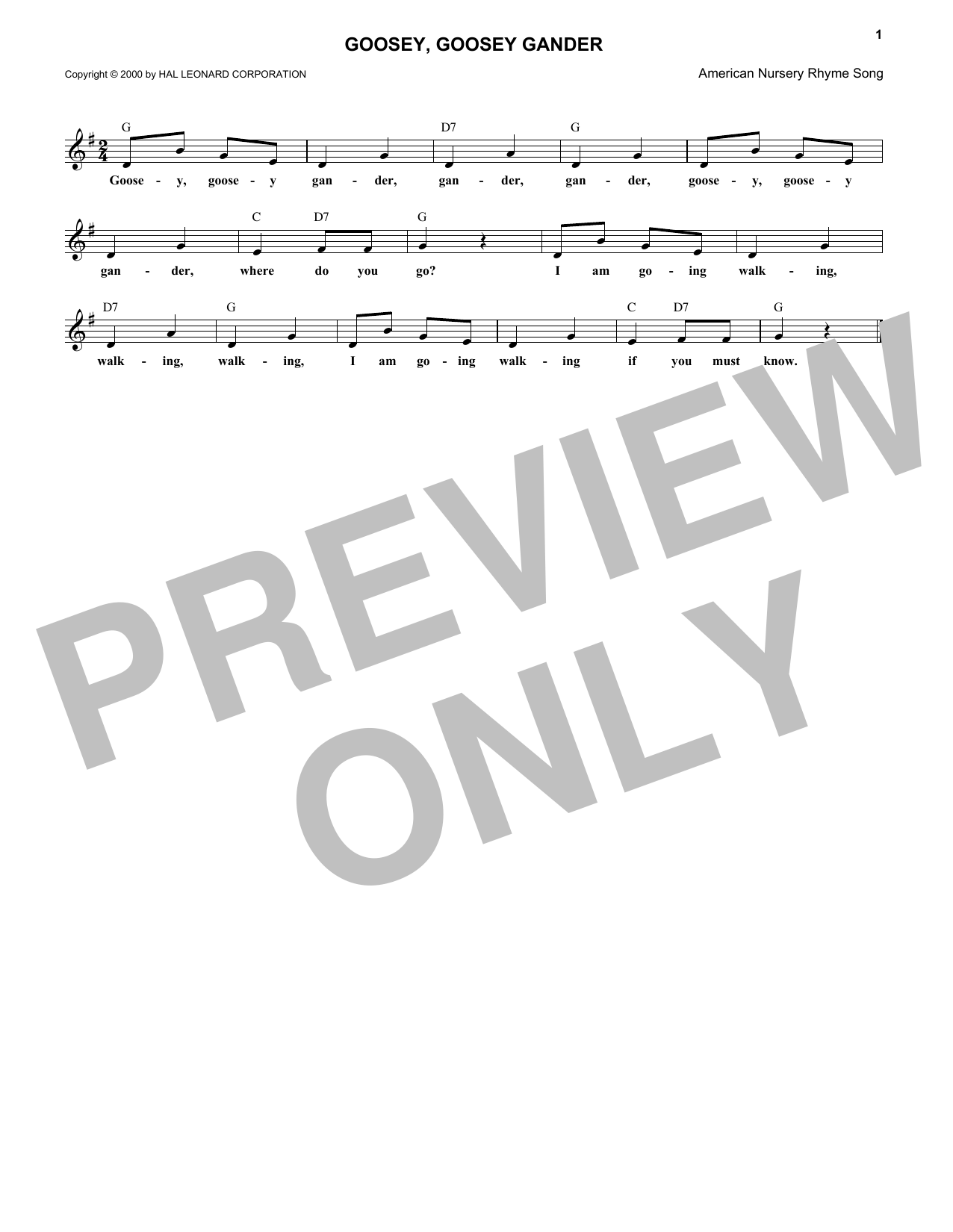 Produktbild zu: Goosey, Goosey Gander