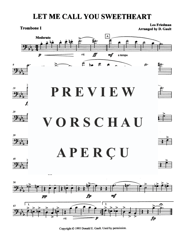 Produktgalerie: Seite 6 von 9 Let Me Call You Sweetheart, , Posaunen Quartett