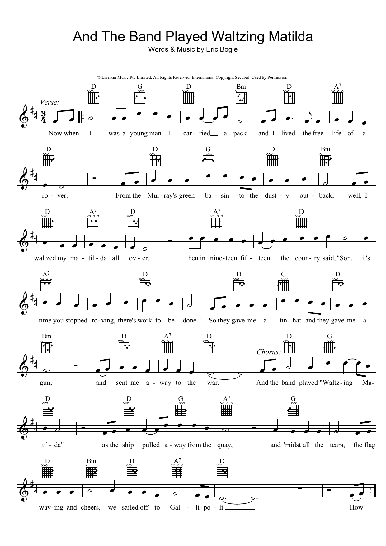 Product picture to: And The Band Played Waltzing Matilda