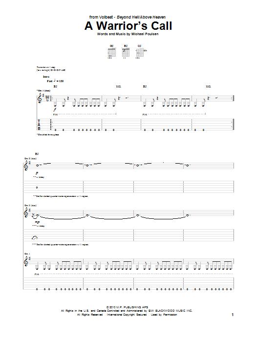 Produktgalerie: Seite 1 von 1 A Warrior's Call, Volbeat, Gitarre