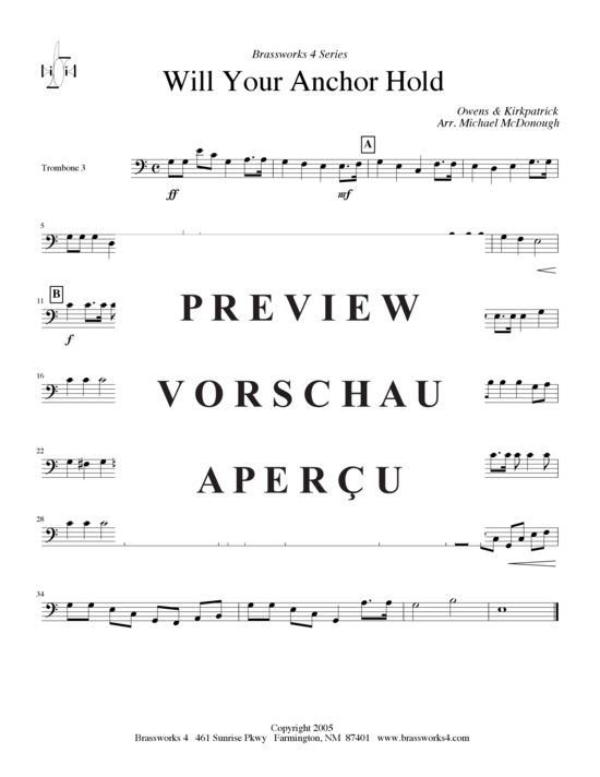 gallery: Will Your Anchor Hold , , (Posaunen-Quartett)