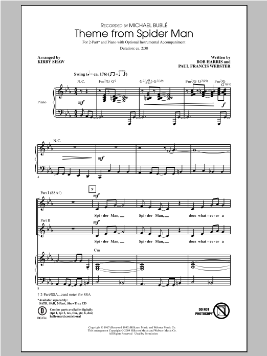 Produktbild zu: Theme From Spider-Man (arr. Kirby Shaw)