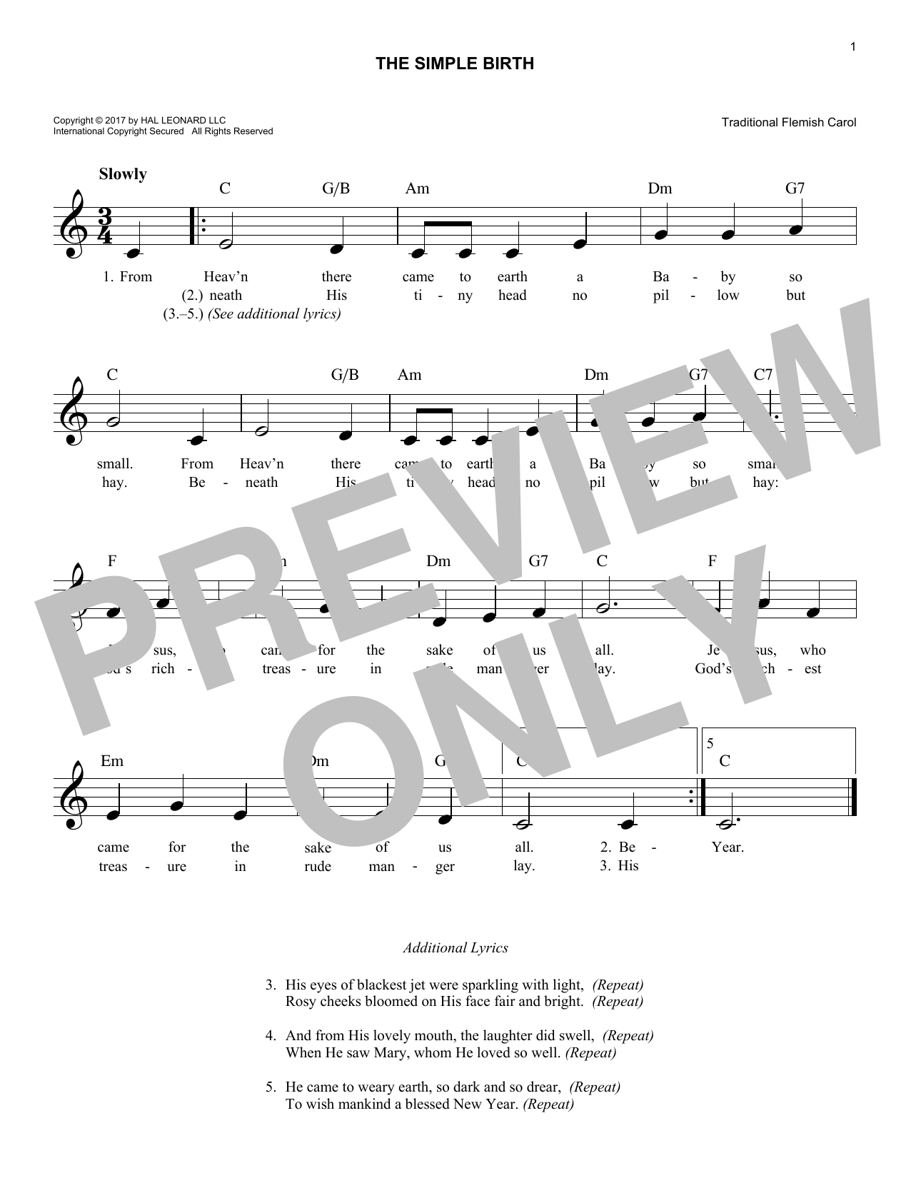 Product gallery: Page 1 of 1 The Simple Birth, Traditional Flemish Carol