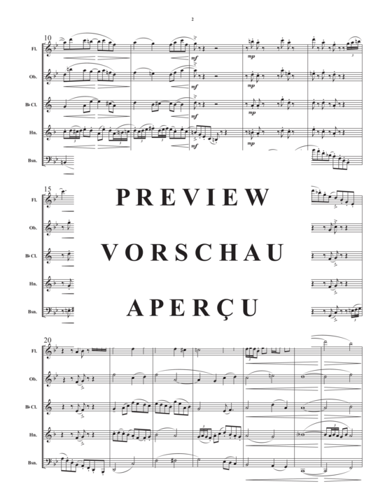 Produktgalerie: Seite 4 von 21 Divertimento for Wind Quintet , , (Holzbläser Quintett)