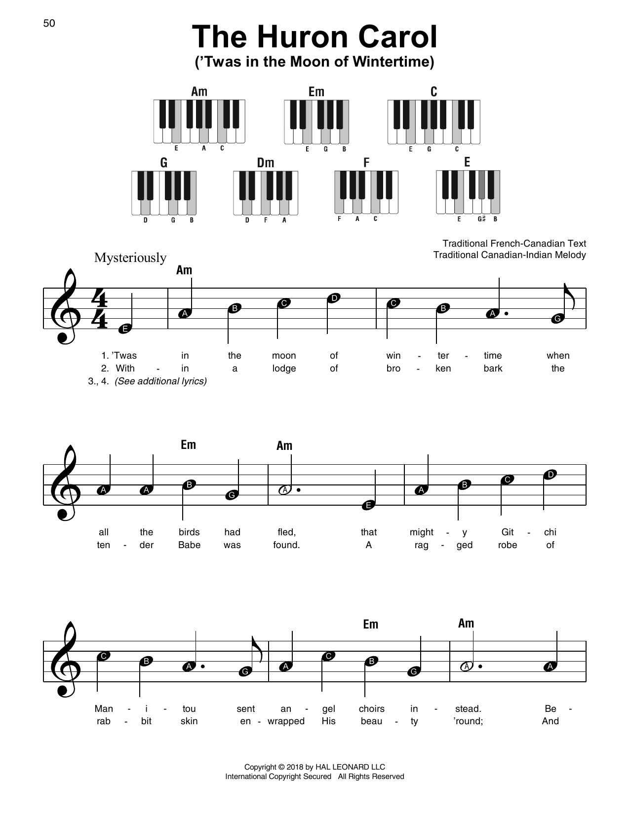 Produktbild zu: The Huron Carol ('Twas In The Moon Of Wintertime)