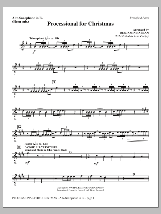 Produktbild zu: Processional For Christmas - Alto Sax (sub. Horn)